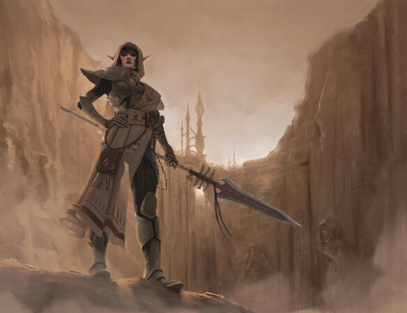 Detailed complex armor, medium complexity big background — 600 USD