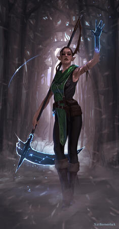 Medium difficulty character details and weapon, medium difficulty background — 400 USD